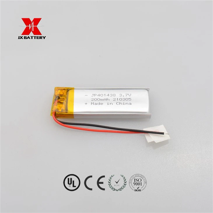 Customized Rechargeable JP401438 3.7V 200mAh 0.74Wh Li Polymer Battery For Medical Device